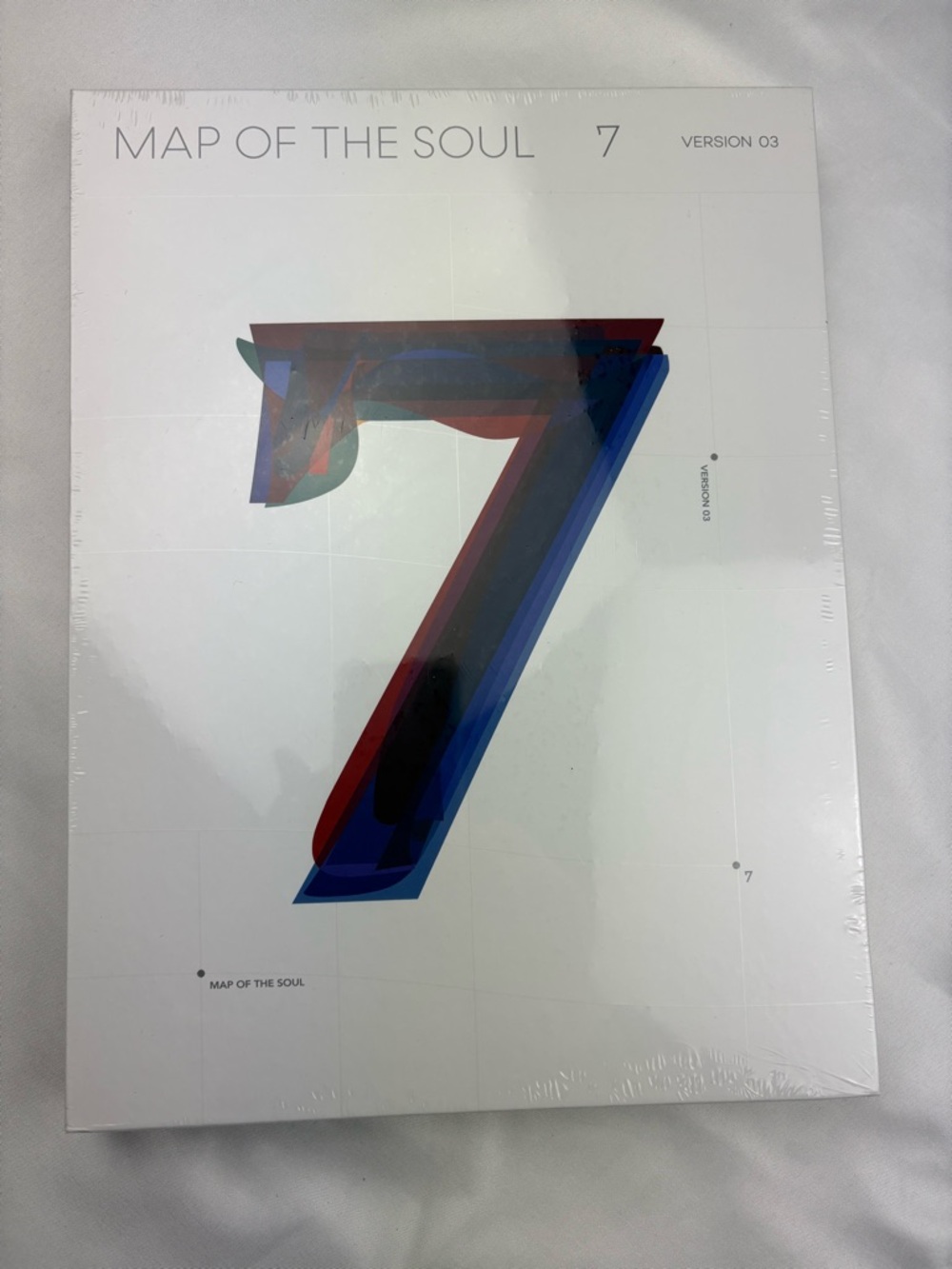 MAP OF THE SOUL 7 Album Poster - White with Multicolor '7' version 3